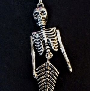 Mermaid skeleton charm necklace